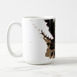 Taza De Café Gothic Winged Skull and Red Roses Coffee Mug