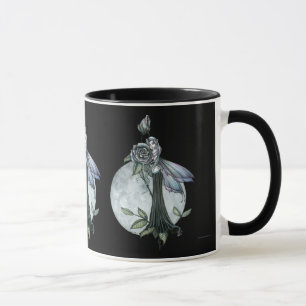 Taza de café gótica de hada Rosa de Medianoche