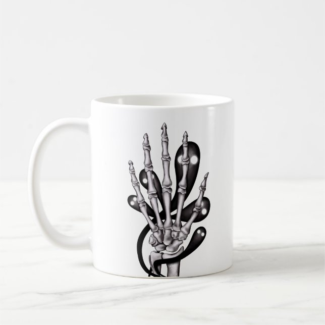 Taza De Café Gótico Anatomy Skeleton Hand Spooky Ghosts (Izquierda)