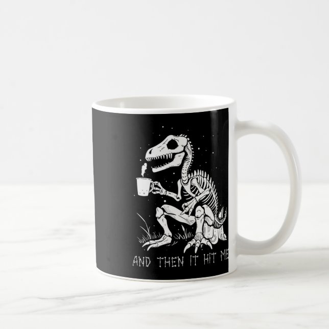 Taza De Café Gótico de disfraces de dinosaurios con esqueleto d (Derecha)