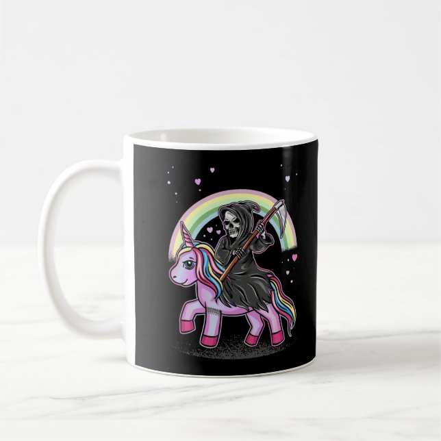 Taza De Café Gótico de pastel arcoiris de unicornio kawaii (Izquierda)