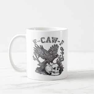 Taza De Café Gótico Divertido F-Caw-F Humor Cuervo Esencial Ret