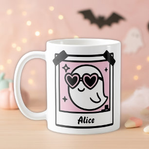 Taza De Café Gótico Pastel de Fantasma Dulce y Fantasma Polaroi