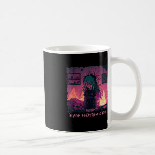 Taza De Café Gótico Pastel Menhera Estoy Fina, Chica Anime Tris