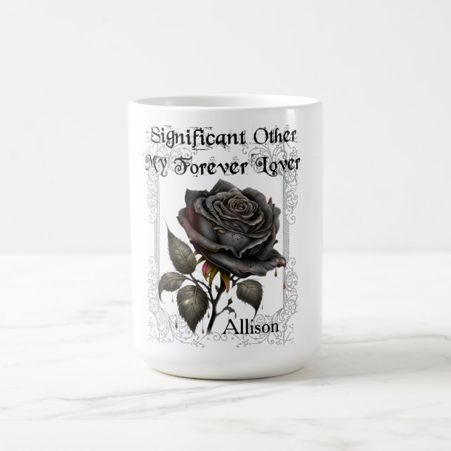 Taza De Café Gótico Significativo Otros Rosas negros Mug (Centro)