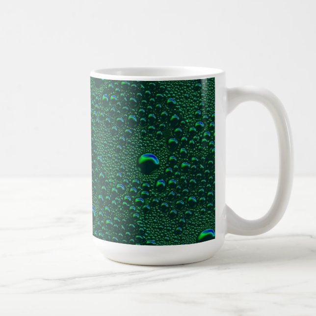 Taza De Café Gotitas de agua en metal verde (Derecha)