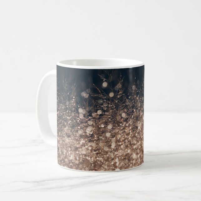 Taza De Café Gotitas de Rocío Brillante en Tonos Terrestres (Anverso izquierdo)