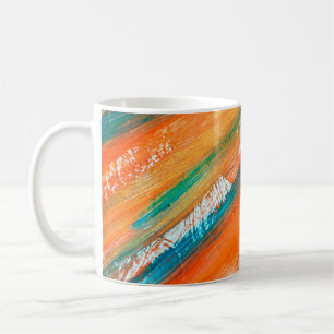 Taza De Café Gouache abstracto pintando diferentes colores bril