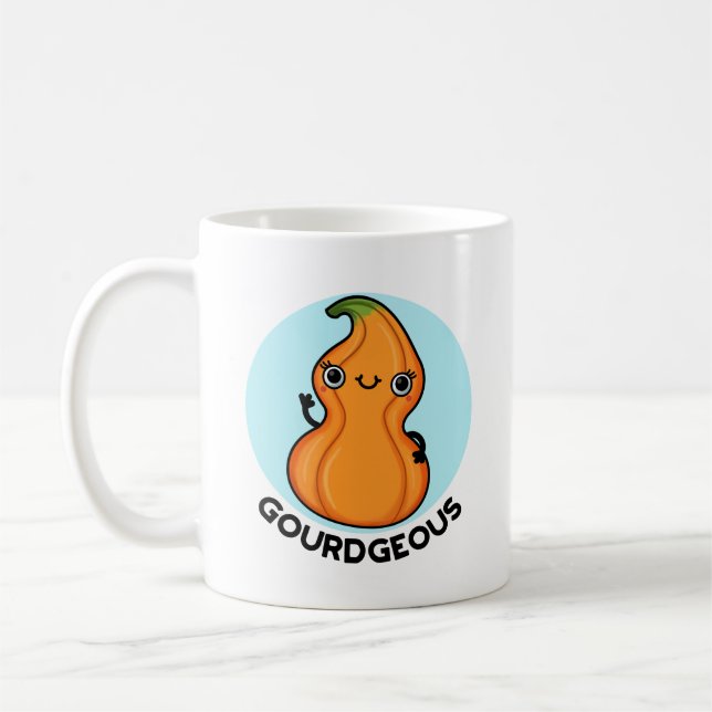 Taza De Café Gourd-geous Funny Gourd Veggie Pun (Izquierda)