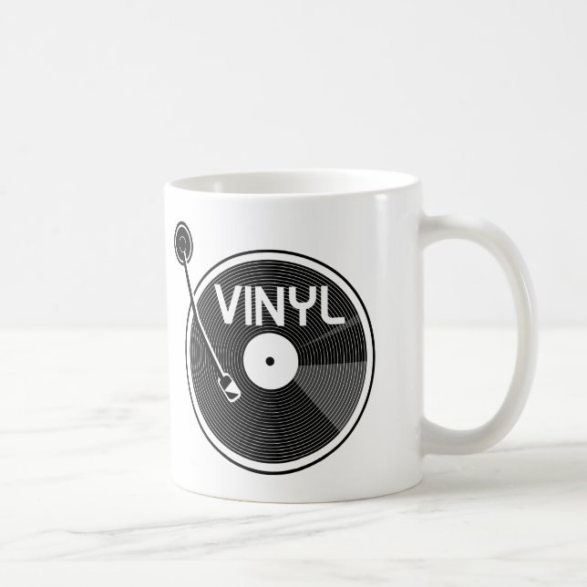 Taza De Café Grabación de vinilo en blanco y negro convertible (Derecha)