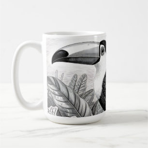 Taza De Café Grabado de follaje de selva de tucanes