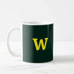 Taza De Café Grabado inicial amarillo brillante moderno