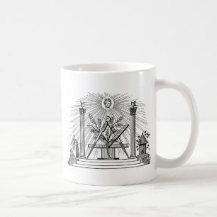 Taza De Café Grabado Masonic G Kenning Blockcut del siglo XIX