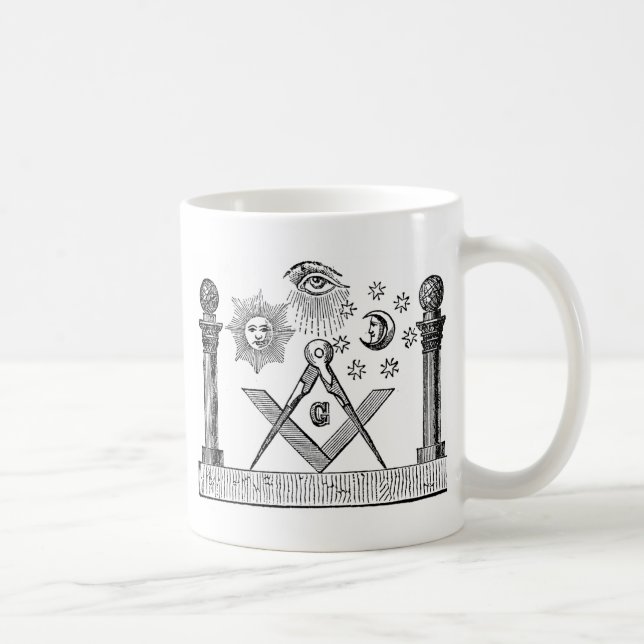 Taza De Café Grabado Masonic G Kenning Blockcut del siglo XIX (Derecha)