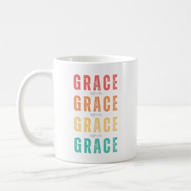 Taza De Café Grace Upon Grace, Rainbow Faig Mug, Christian (Izquierda)