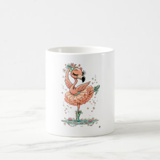 Taza De Café Graceful Flamingo Ballerina in Bloom