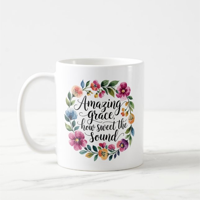 Taza De Café Gracia asombrosa Floral (Izquierda)