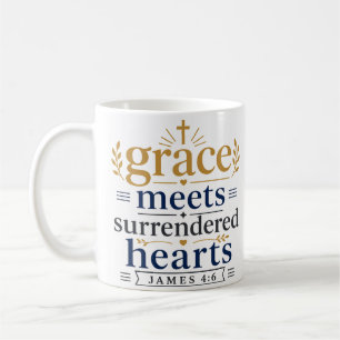 Taza De Café Gracia Encuentra Citas de Escrituras de Corazones