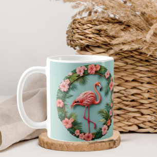 Taza De Café Gracia tropical Balancing Flamingo