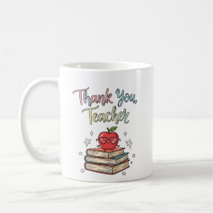 Taza De Café Gracias a profesores Libros y Apple Mug