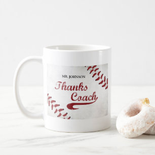 Taza De Café Gracias al entrenador de béisbol gran Grunge Baseb