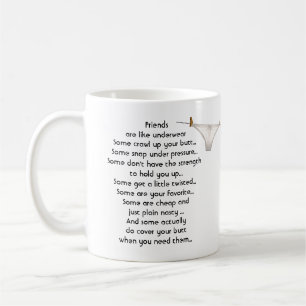Taza De Café Gracias Amigo son como la Ropa Interior Frase Dive