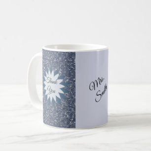 Taza De Café Gracias Apreciación Del Profesor Azulejos Azules