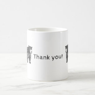 Taza De Café Gracias Apreciación Oso Negro Artístico