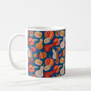 Taza De Café Gracias. Caer. ilustracion con calabaza.