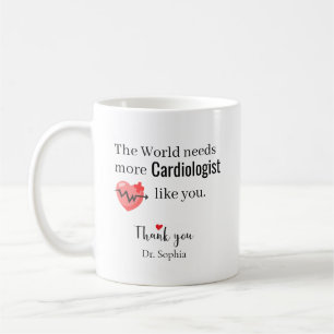 Taza De Café Gracias Cardiólogo — Nombre Personalizado