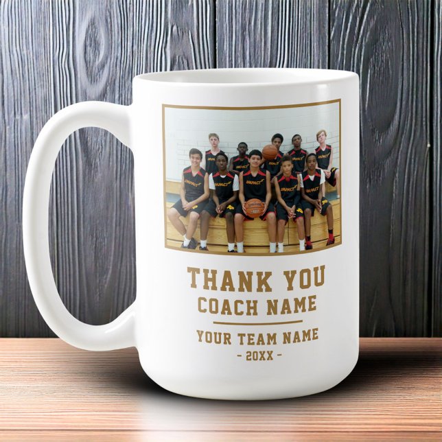 Taza De Café Gracias Coach Team Name Photo (Subido por el creador)