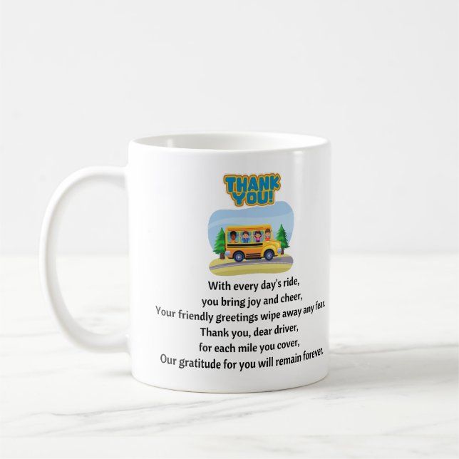Taza De Café Gracias, Conductor De Autobús Escolar. (Izquierda)