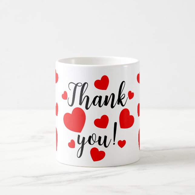 Taza De Café Gracias corazones rojos (Centro)