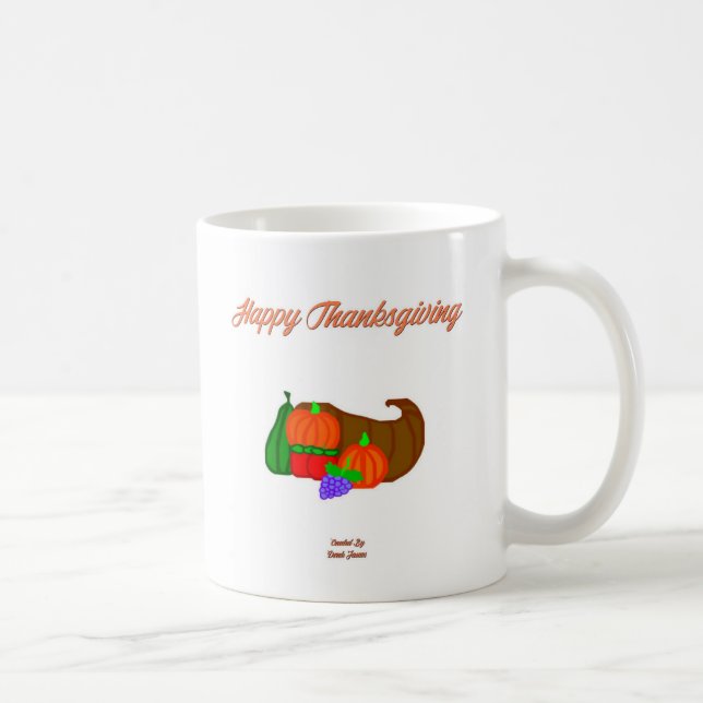 Taza De Café Gracias Cornucopia Coffee Mug (Derecha)