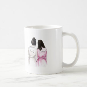 Taza De Café Gracias dama de honor larga del bollo del negro