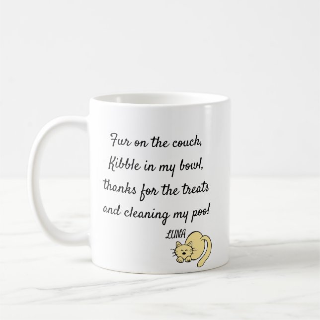Taza De Café Gracias De Cat Funny Cat Meme Doble Lado (Izquierda)