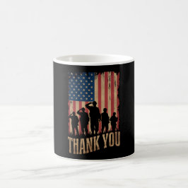 Taza De Café Gracias Día de los Veteranos Bandera Americana Vin