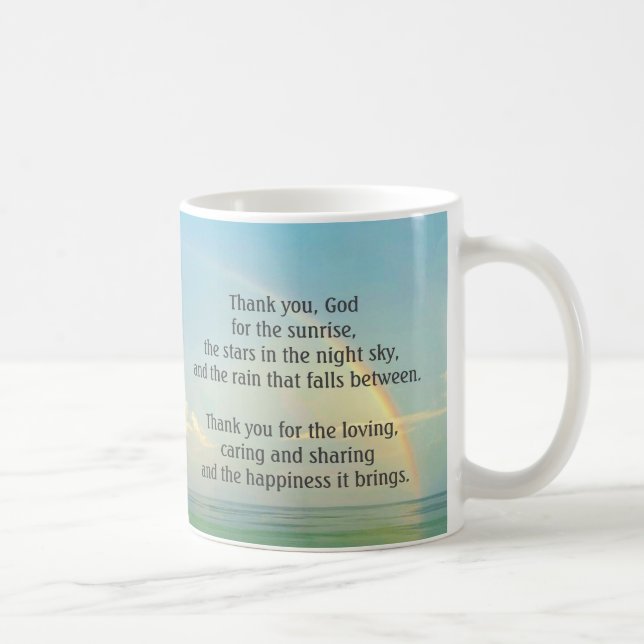 Taza De Café "Gracias, Dios" Café Mug (Derecha)