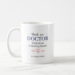 Taza De Café Gracias Doctor Con Manos Curativas Y Con Corazón P