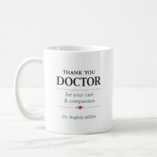 Taza De Café Gracias Doctor Cuidados Personalizados y Compasión