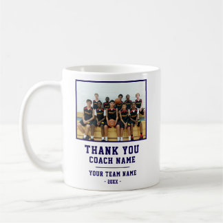 Taza De Café Gracias Entrenador Foto del Nombre del Equipo