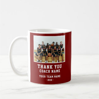 Taza De Café Gracias Entrenador Nombre del Equipo Foto