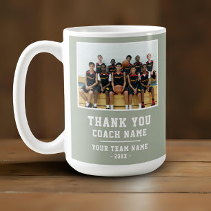 Taza De Café Gracias Entrenador Nombre del Equipo Foto