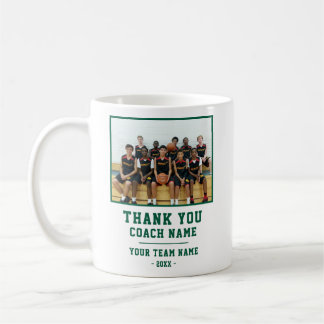 Taza De Café Gracias Entrenador Nombre del Equipo Foto