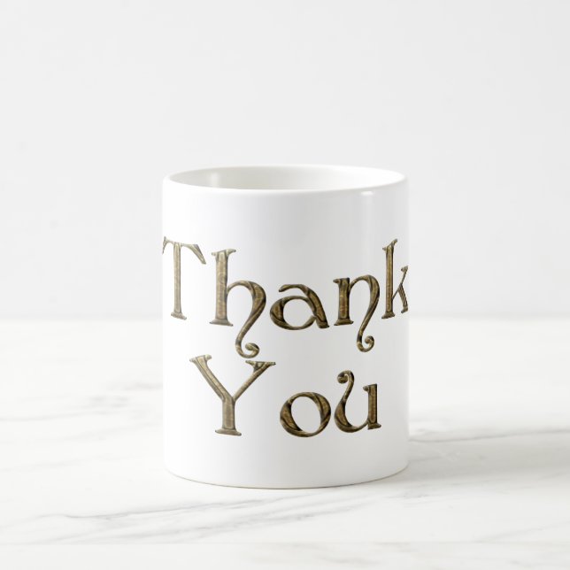Taza De Café Gracias, Golden Typography Text Elegant (Centro)