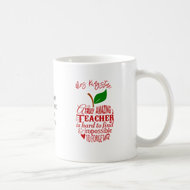 Taza De Café Gracias maestro increíble palo de arte de palabras (Derecha)