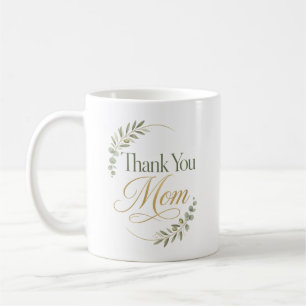 Taza De Café Gracias Mamá Cumpleaños Botánico