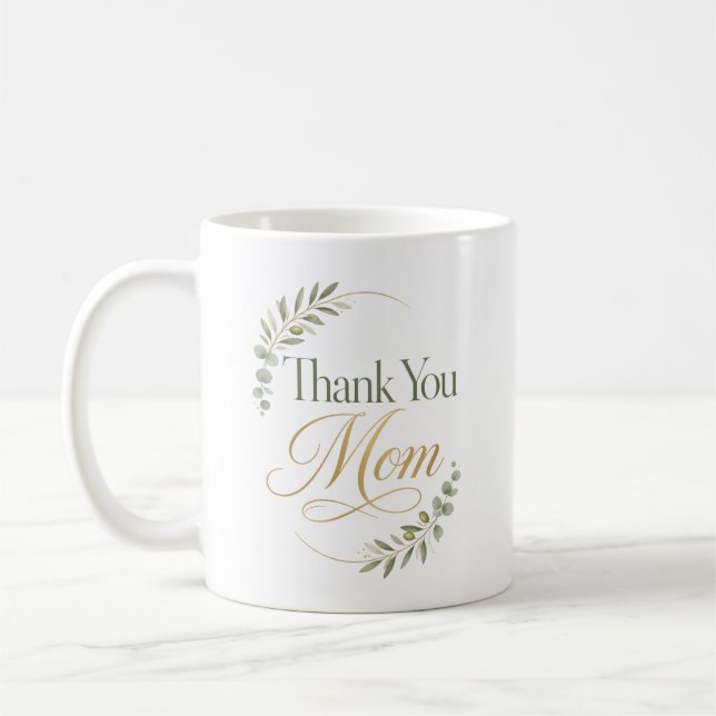 Taza De Café Gracias Mamá Cumpleaños Botánico (Izquierda)