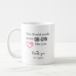 Taza De Café Gracias OB-GYN Nombre Personalizado