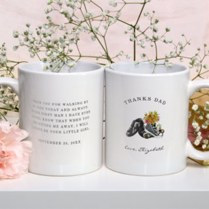 Taza De Café Gracias Papá   Zapatos de Acuarela Caminando a Mi 